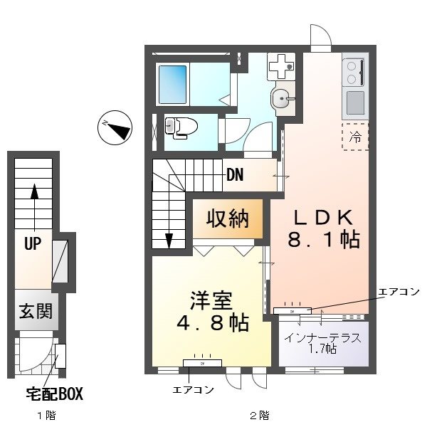 グランアサヒ 202号室 間取り