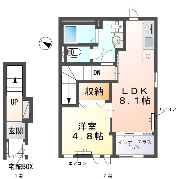 グランアサヒ 203号室 間取り