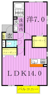 ロイヤルパークスＥ 201号室 間取り