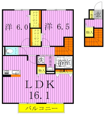 サントビーサウスヒル　Ｂ 203号室 間取り
