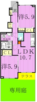 フォーリーフ・クローバー 104号室 間取り