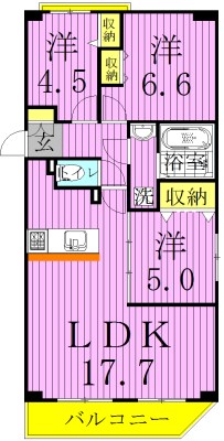 サンタバレー弐番館 201号室 間取り