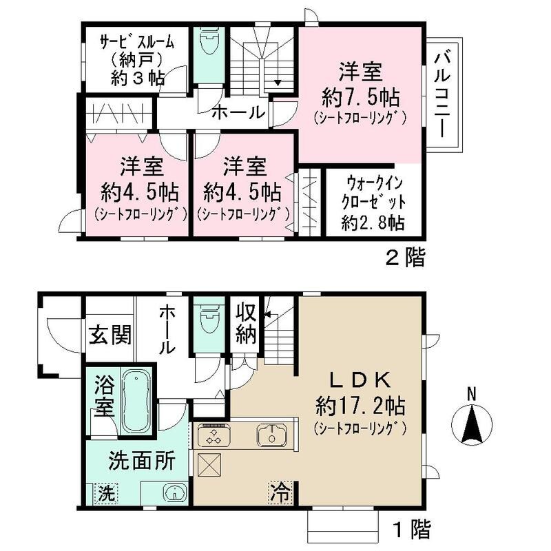 松戸市大金平１２３戸建賃貸 間取り