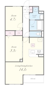 Casa Albero(カーサアルベロ) 203号室 間取り