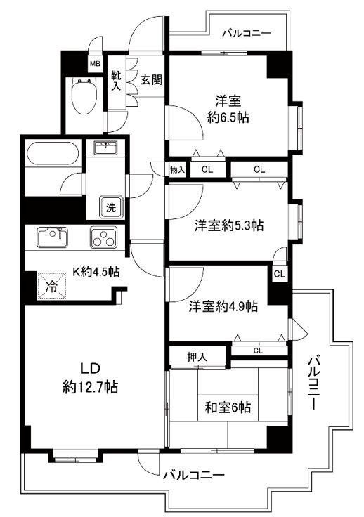 コスモ南柏 間取り図