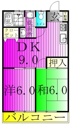 パールハイツマツバ 201号室 間取り