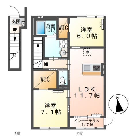 松戸市西馬橋相川町新築アパート 間取り