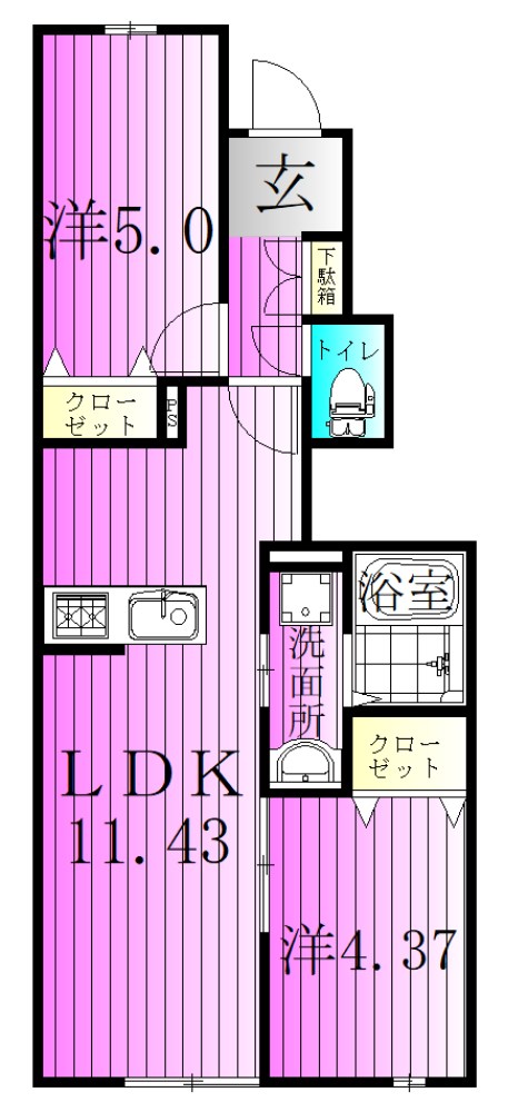 リーブルファイン足立辰沼 間取り