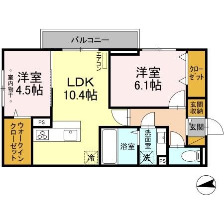 コンフォート松戸 205号室 間取り