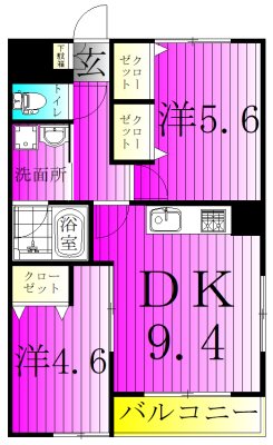 ベルプレーヌ  102号室 間取り