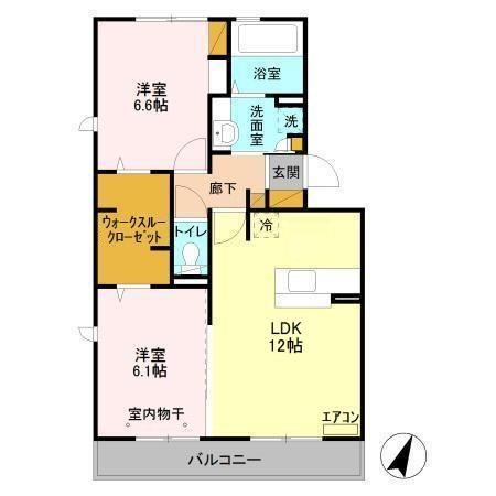 グランドゥール高柳B 302号室 間取り