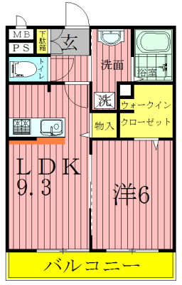 コンフォール（逆井） 202号室 間取り