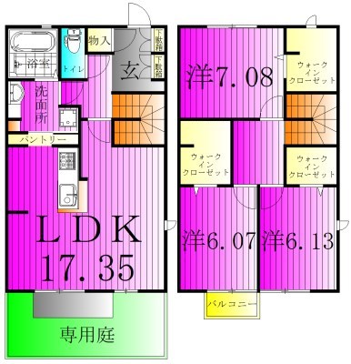 BLESS HOUSE柏西町　Ｄ棟 101号室 間取り