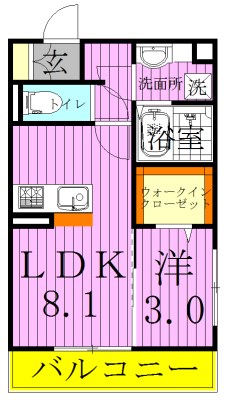 レガーメ 201号室 間取り