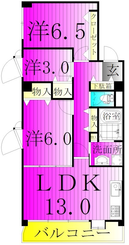 リアライズ柏Ⅱ 101号室 間取り