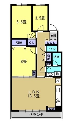 リアライズ柏Ⅱ 605号室 間取り