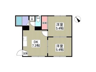 南柏パインヒル2号棟 102号室 間取り