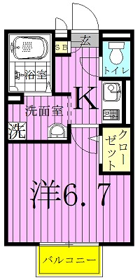 サンハウスナカノⅠ 103号室 間取り