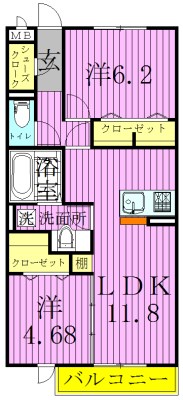 レイストリーフ2 間取り