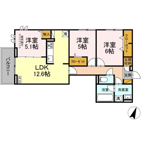 アベニール 203号室 間取り