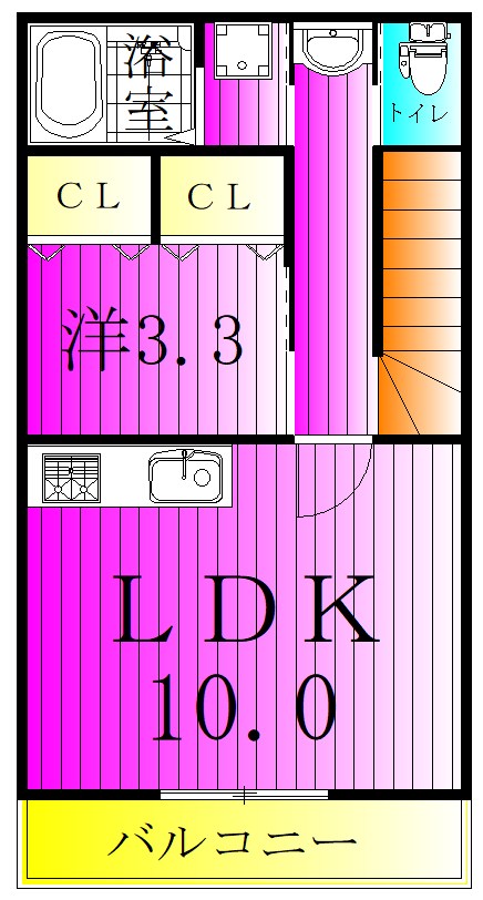 カーサ コモーダ江戸川台 201号室 間取り