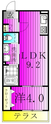 ルーブル柏若葉町 102号室 間取り