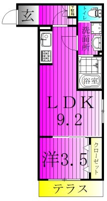 ルーブル柏若葉町 103号室 間取り