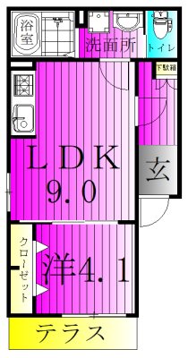 ルーブル柏若葉町 104号室 間取り