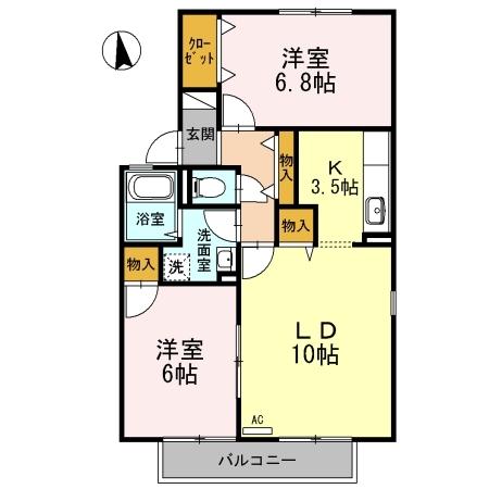 ルミナス山城Ｂ 間取り