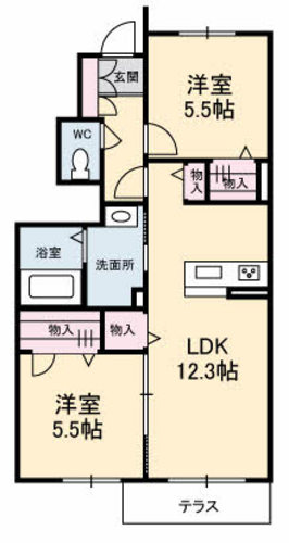 シャーメゾンレフレールⅣ・Ⅴ 間取り