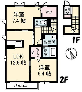 シャーメゾン城西Ａ・Ｃ 間取り