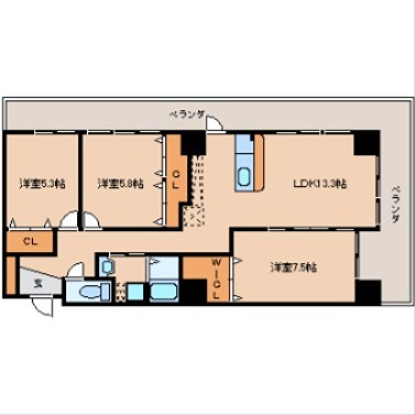 ディアフラッツ東浜   間取り
