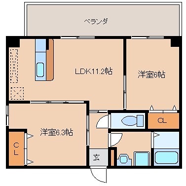 ディアフラッツ宜保 間取り