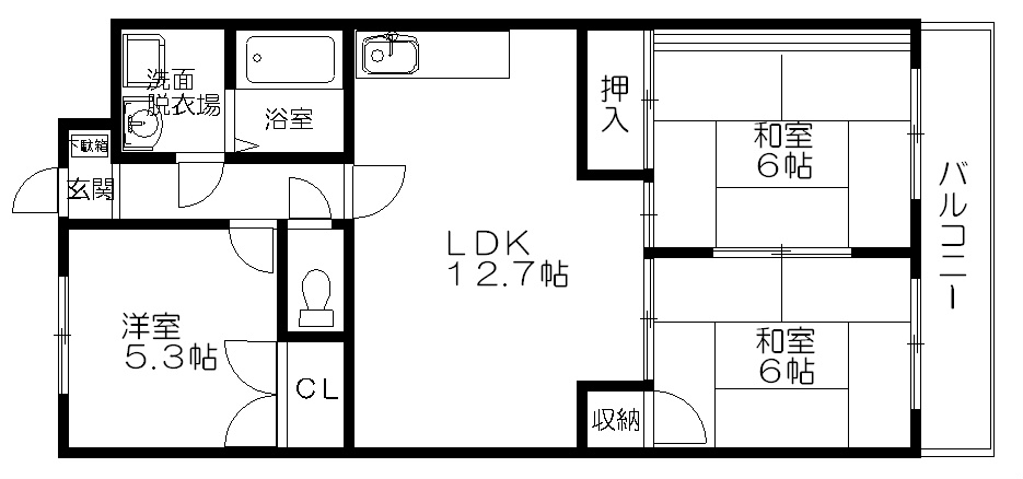 グランドハイツフナトラ 間取り