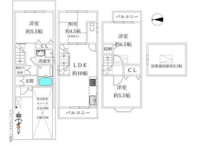 羽束師鴨川町161-16貸家 間取り