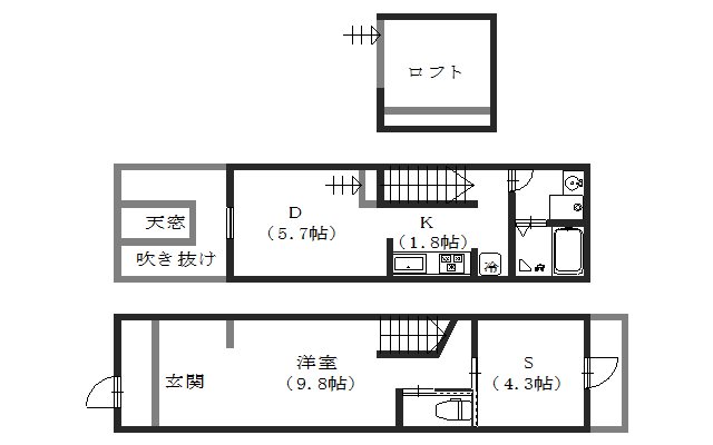 久世上久世町456-55貸家 間取り