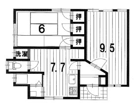円明寺横林6-3貸家（短期貸し） 間取り