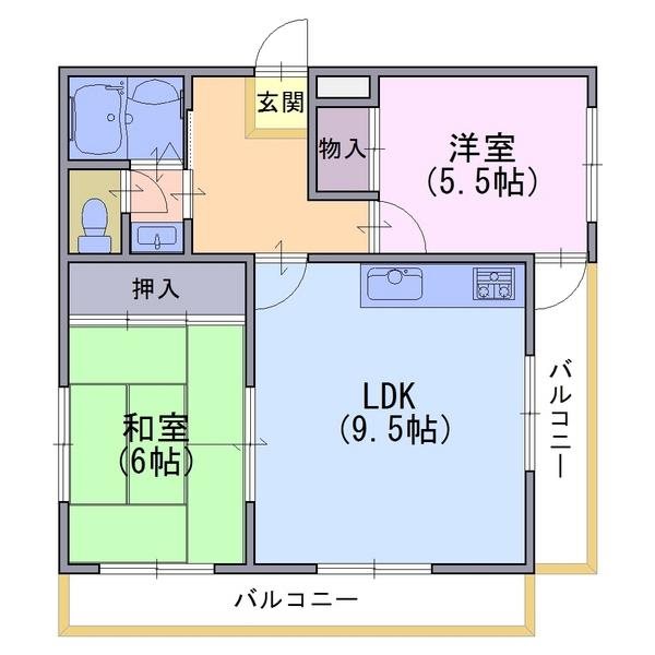 ベルエール長法寺 間取り