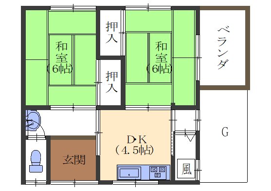 久世殿城町142-7貸家 間取り