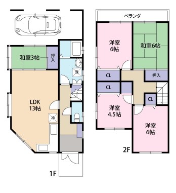 勝竜寺二ノ坪貸家 間取り