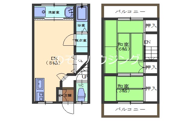 馬場川原17-16テラスハウス 間取り