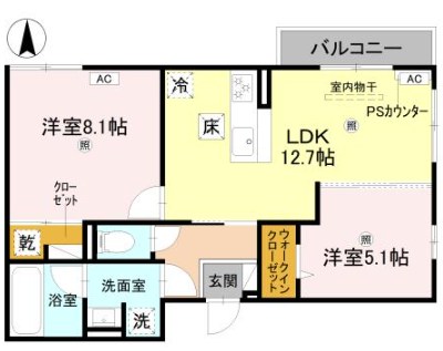 アレ・デ・フルール西向日駅前 間取り