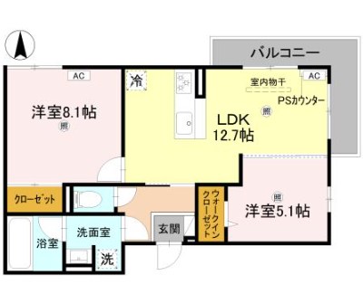 アレ・デ・フルール西向日駅前 間取り