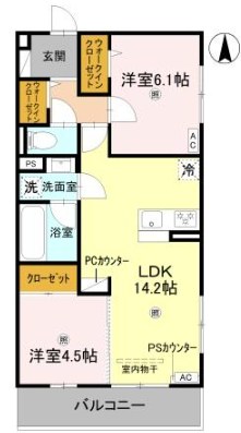 アレ・デ・フルール西向日駅前 間取り