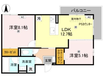 アレ・デ・フルール西向日駅前 間取り