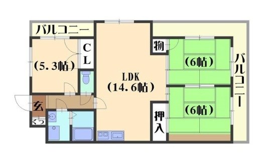 グランドハイツフナトラ 間取り