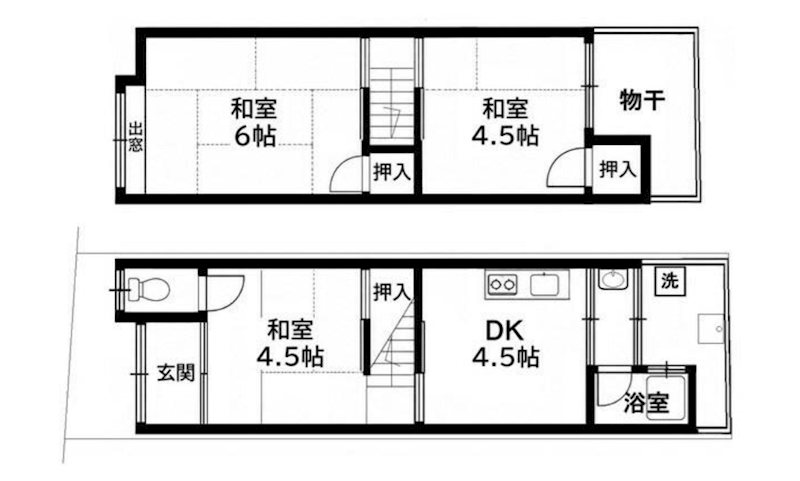 滝ノ町二丁目10-3貸家 間取り