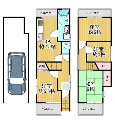久我本町8‐143貸家 間取り