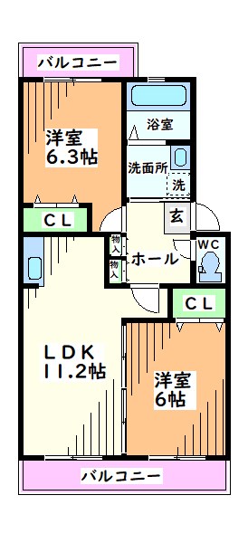 東京都昭島市田中町１丁目 間取り