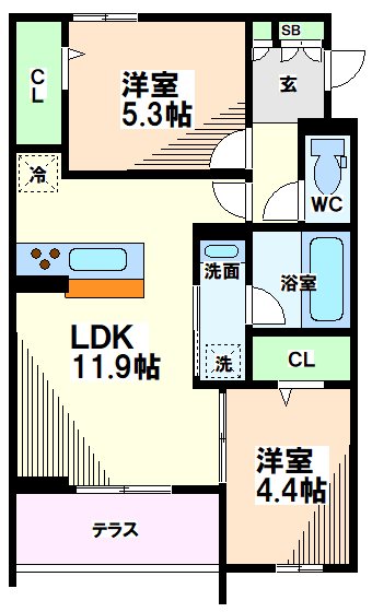 東京都国分寺市東恋ヶ窪２丁目 間取り